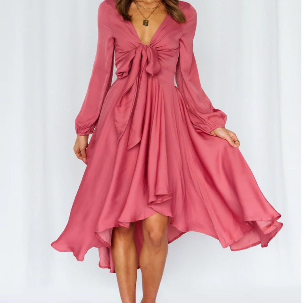 Hello Molly Talk Fast Midi Dress Blush